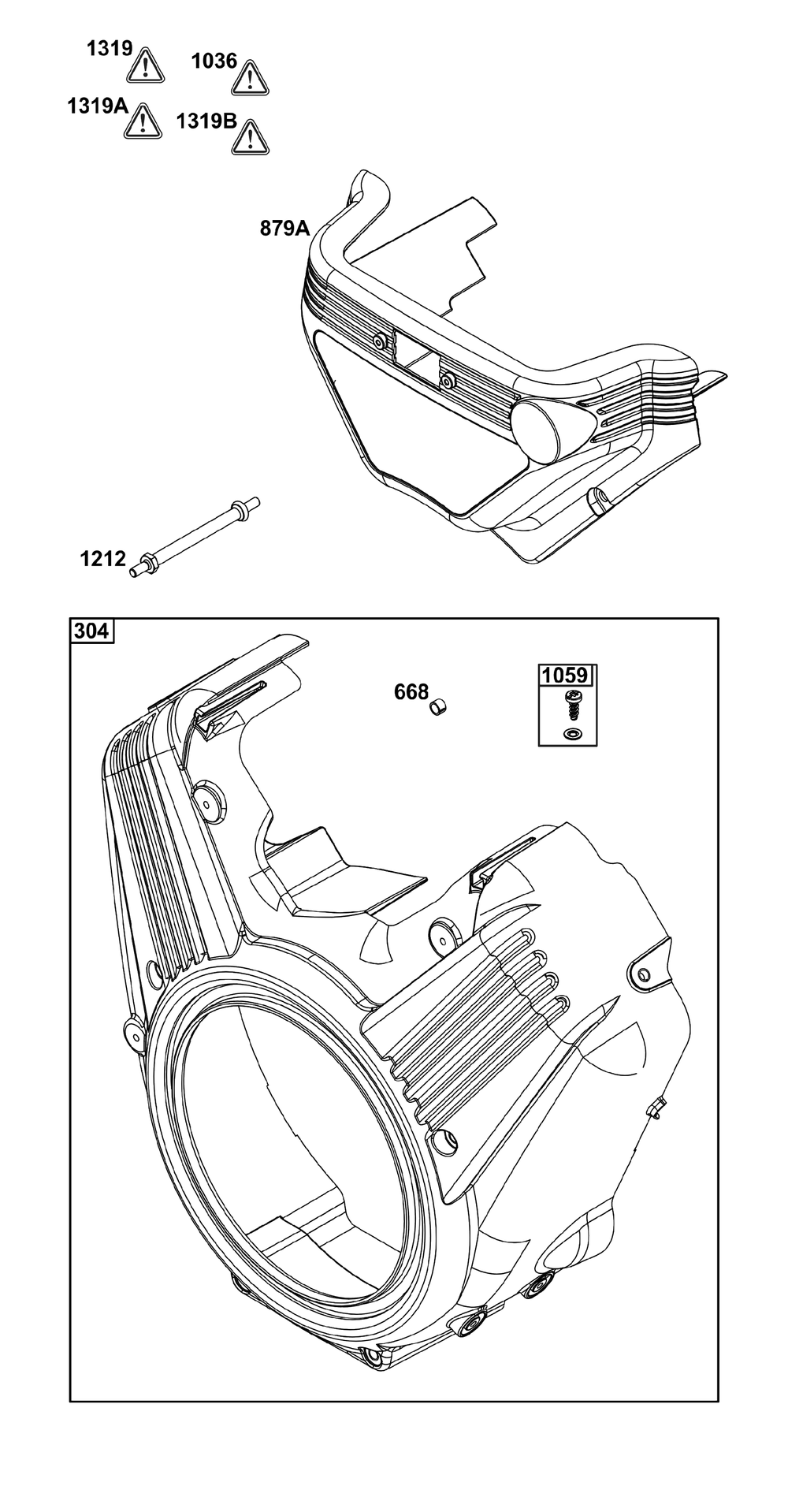 Blower Housing Group Diagram and Parts List for 61E377-0060-J1 400000 - 699999 Briggs and Stratton Engine